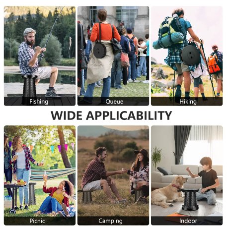 Retractable Folding Stool Lightweight Seat for Travel