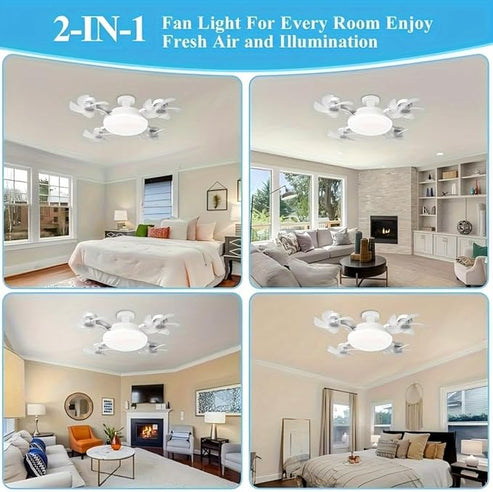 F4 LED Fan Light Multifunctional Rechargeable Fan Lamp for Home
