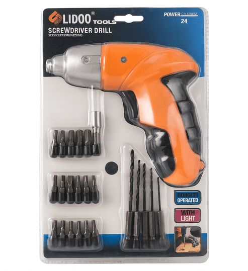 LIDOU Cordless Drill Screwdriver Set Rechargeable Electric Power Tool Kit